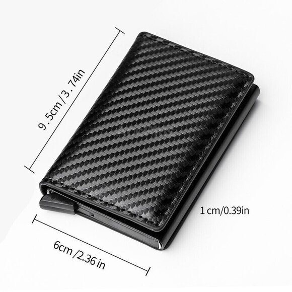 RFID Blocking Genuine Leather Credit Card Holder Money Cash Clip Wallet Purse - Picture 1 of 5